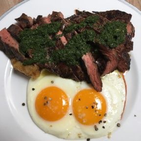 Gluten-free steak and eggs from The Tasting Kitchen